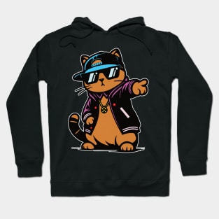 Cool Orange Cat, Ginger Cat Hiphop Lifestyle Design Hoodie